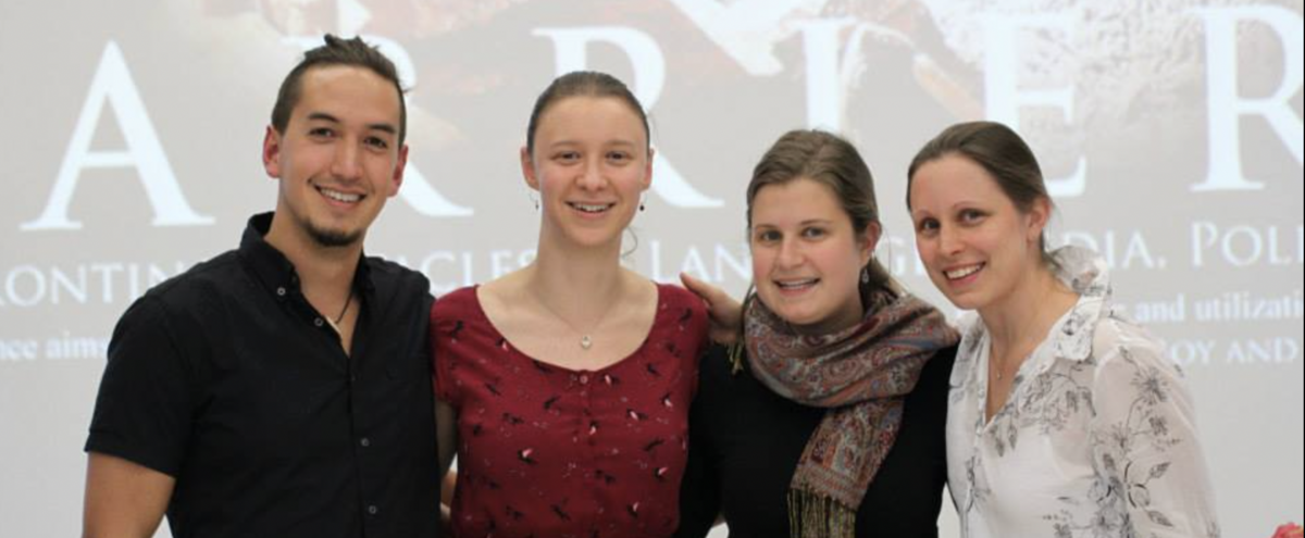 Conference organizers and Cal PhD candidates Jon Cho-Polizzi, Alicia Roy, Cara Tovey, and Stephanie Peltner